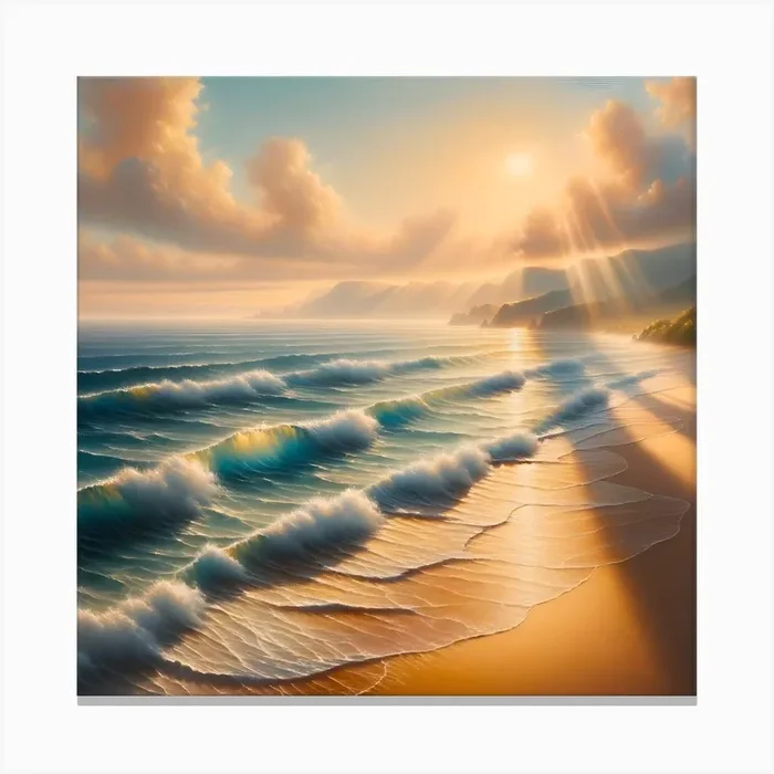 Sunset On The Beach 1 Canvas Print by DigitalDoodle