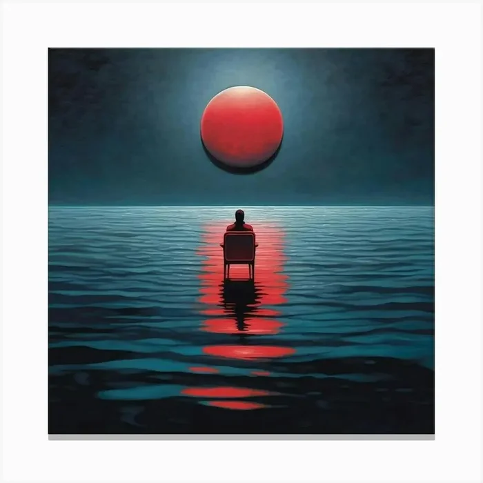 Sunset Over The Ocean Canvas Print by mamodesign