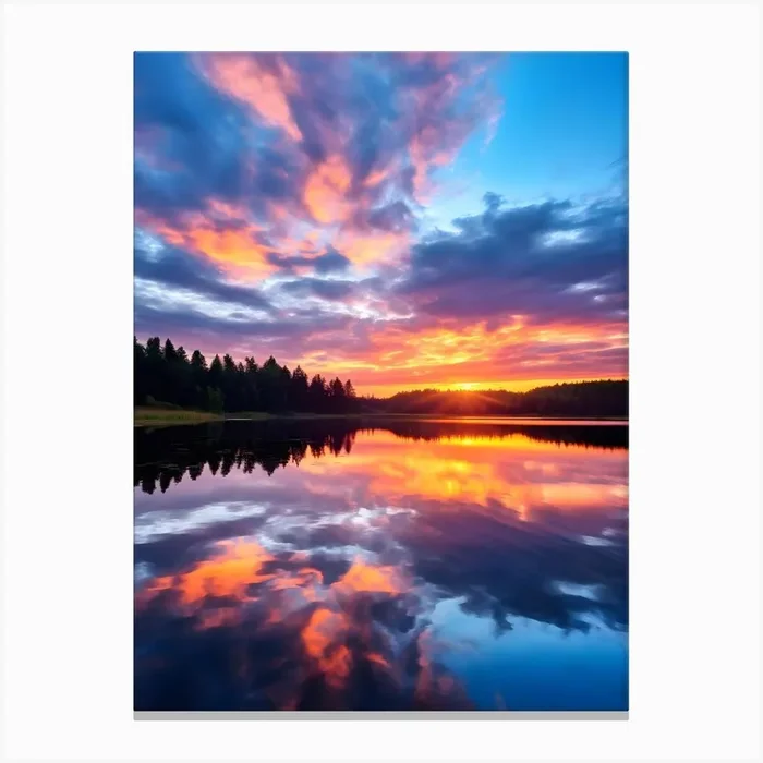 Sunset View at the Lake Canvas Print by drdigitaldesign