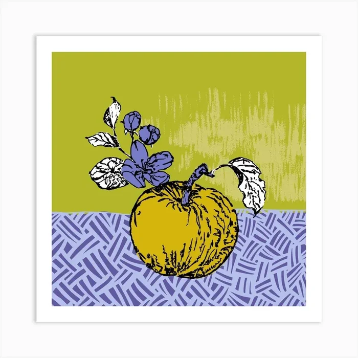Super Fruits – Apple Temptation Square Art Print by DESIGN D’annick