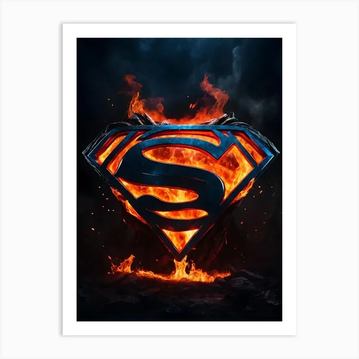 Superman Logo 1 Art Print by Ishwar Creation