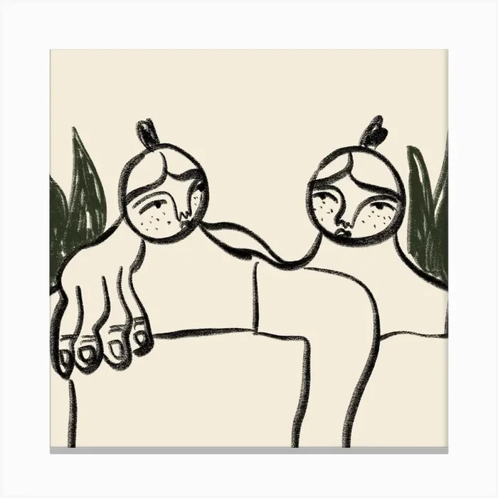 Support Square Canvas Print by Nudesandcroissants