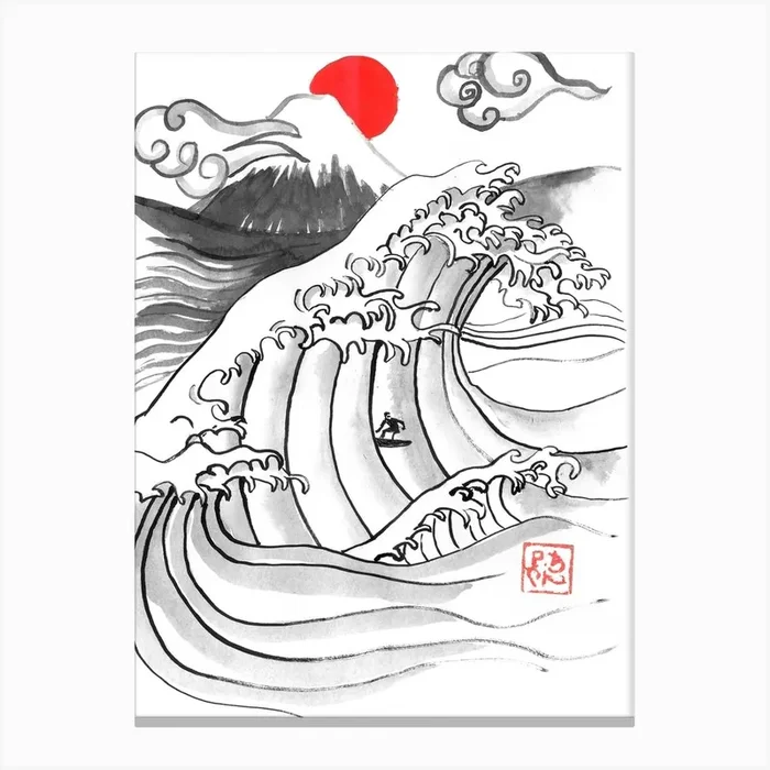 Surfer Canvas Print by Pechane Sumie