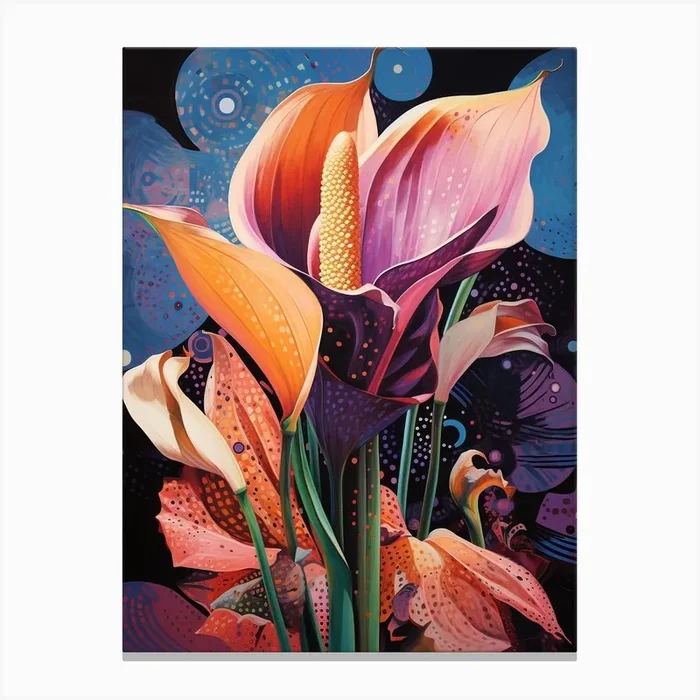 Surreal Florals Calla Lily 1 Flower Painting Canvas Print by Botanic Studio