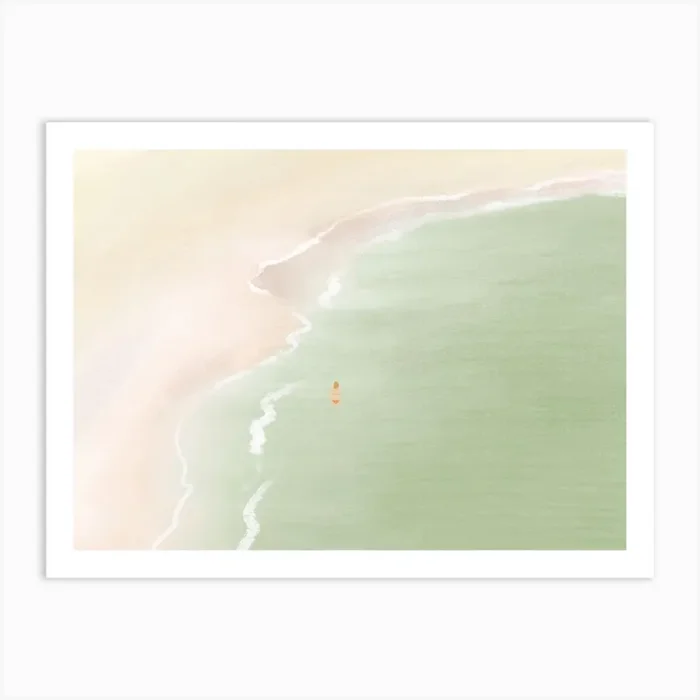 Swimming On The Beach Art Print by The FishbirdCo