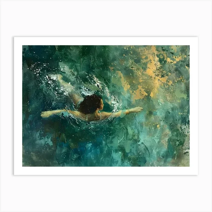 Swimming Woman 3 Art PrintSC by S.K. Coghlan