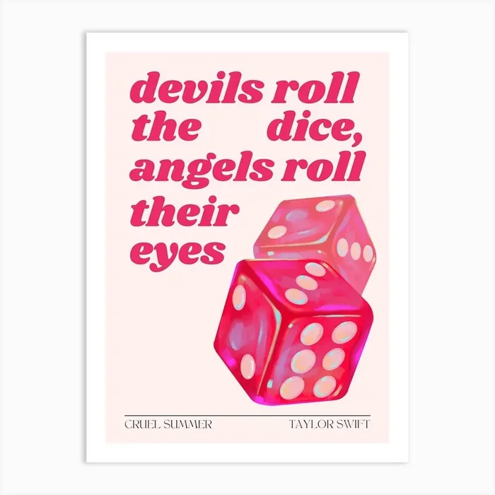 Taylor Cruel Summer Poster Print Art Lover Inspired Print Retro Art Print by Mambo
