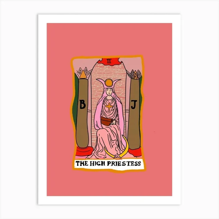 The High Priestess Tarot Art Print by Girl Visual