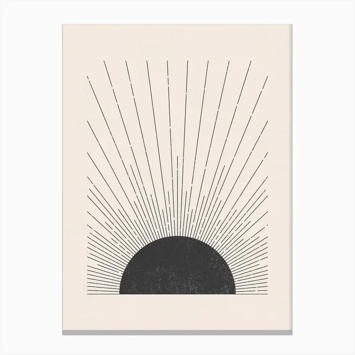 The Sun Blockprint Canvas Print by The Printable Studio