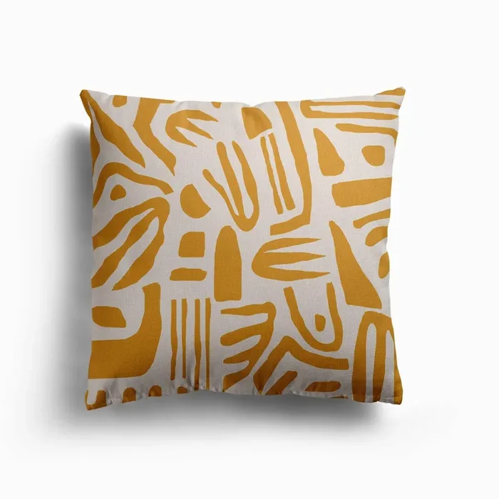 The Wishful Thinking Yellow Canvas Cushion by Rafaela Alves