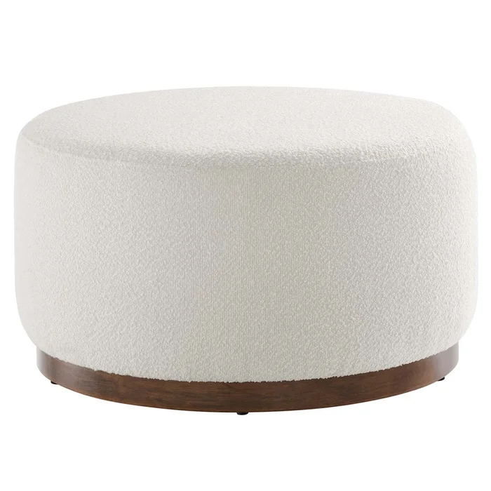 Tilden Large 29 ” Round Boucle Upholstered Ottoman