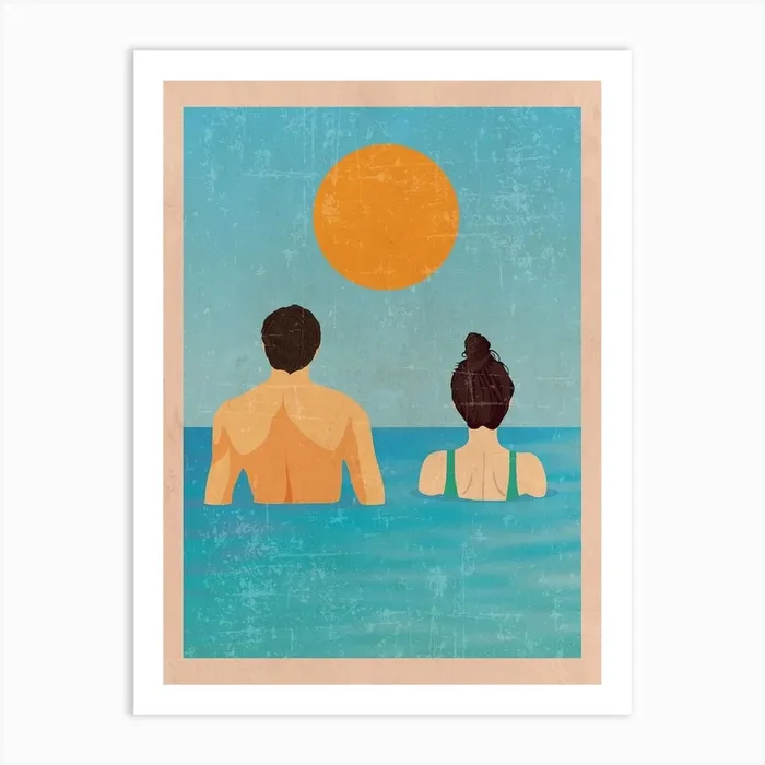Together Swim Art Print by WallChart Prints