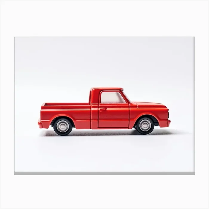 Toy Car 67 Chevy C10 Red Canvas Print by Scribble Studio