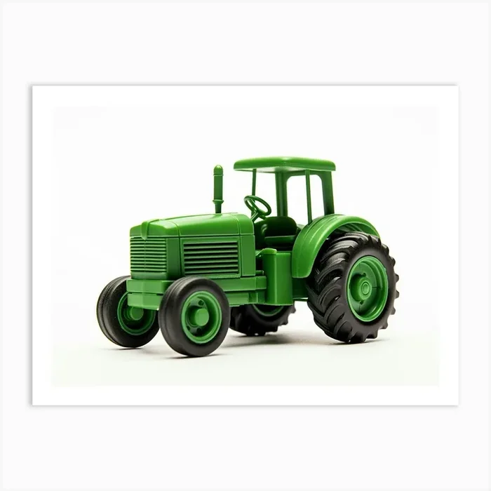 Toy Car Green Tractor Art Print by Scribble Studio