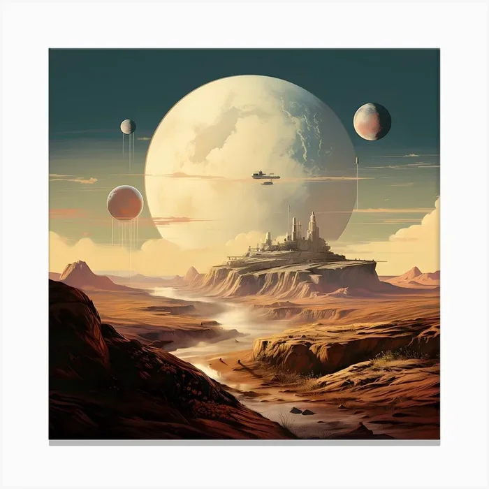 Travel Poster – SciFi Planet Canvas Print by etherinkai