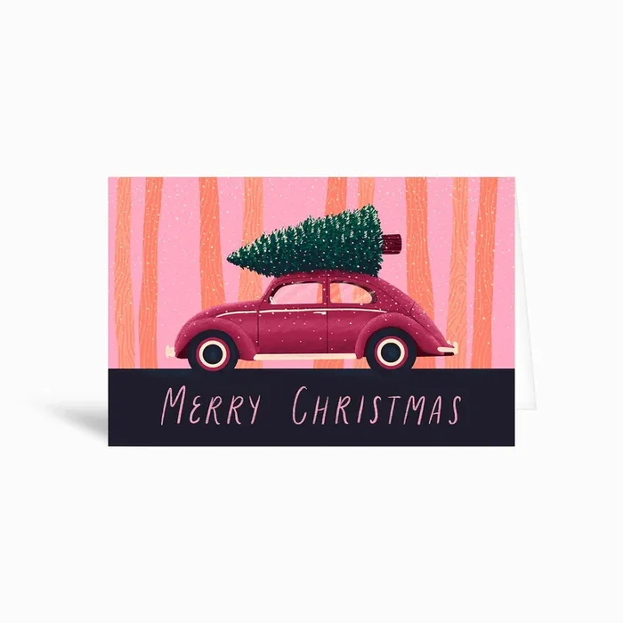 Tree And Buggiee Greetings Card by Andrea Sanchez