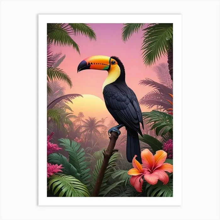 Tropical Botanical Jungle Art Print (3) Art Print by Hamza