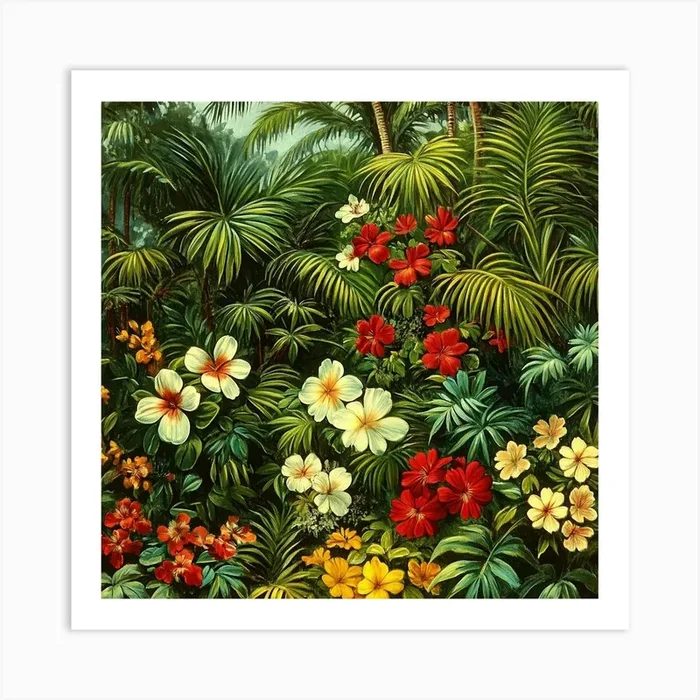 Tropical Garden Art 4 Art PrintS by Saiful