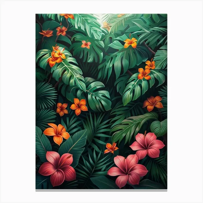 Tropical Jungle Background 1 Canvas Print by DamianLuna
