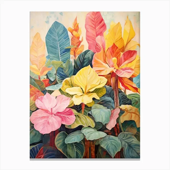 Tropical Plant Painting Fiddle Leaf Fig 3 Canvas Print by Botanic Studio