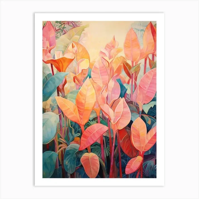 Tropical Plant Painting Rubber Plant 2 Art Print by Botanic Studio