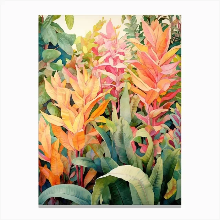 Tropical Plant Painting Zz Plant 4 Canvas Print by Botanic Studio