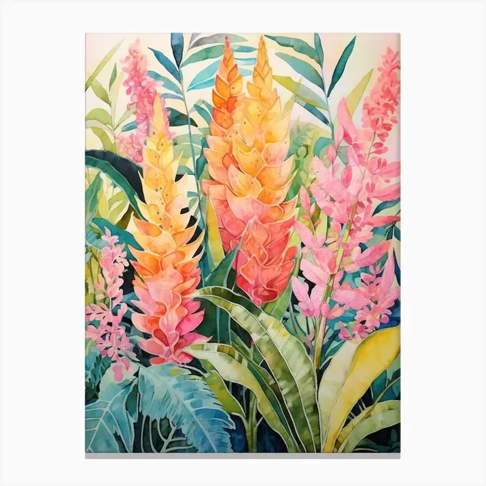 Tropical Plant Painting Zz Plant 9 Canvas Print by Botanic Studio