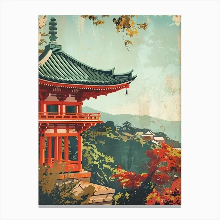Tsurugaoka Hachimangu Shrine Mid Century Modern 3 Canvas Print by Japan Journey