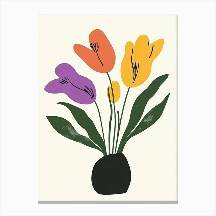 Tulips In A Vase 1 Canvas PrintS by Shadesigns
