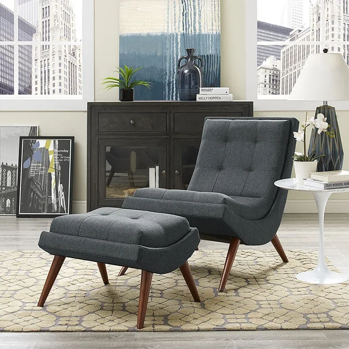 Tundra Fabric Lounge Chair & Ottoman