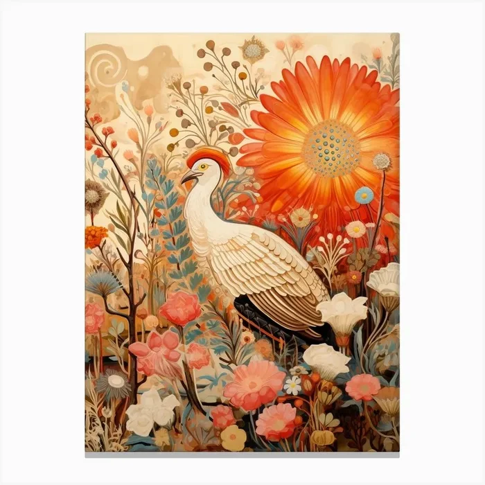 Turkey 1 Detailed Bird Painting Canvas Print by Feathered Muse