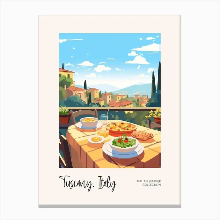 Tuscany, Italy Summer Food 4 Italian Summer Collection Canvas Print by Fusion Designs