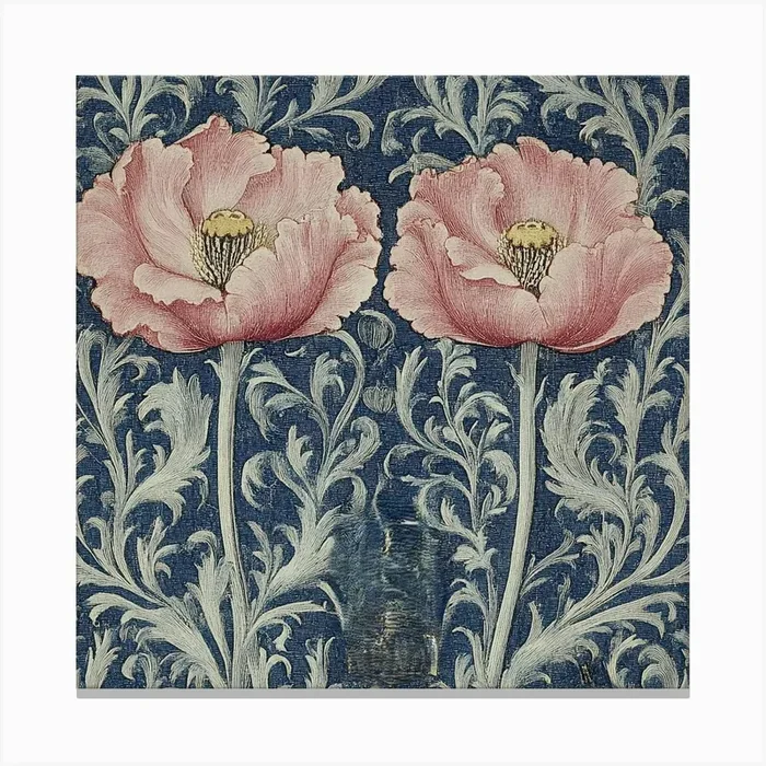 Two Pink Poppy Flowers Art Canvas PrintS by Saiful