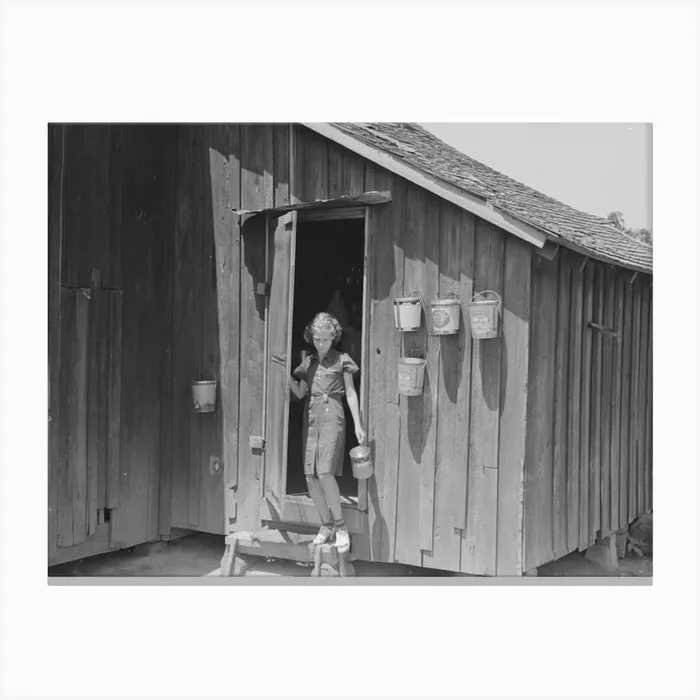 Untitled Photo, Possibly Related To Front Porch Of Sharecropper Cabin, Southeast Missouri Farms By Russell 2 Canvas Print by Fy! Classic Art Prints and Posters
