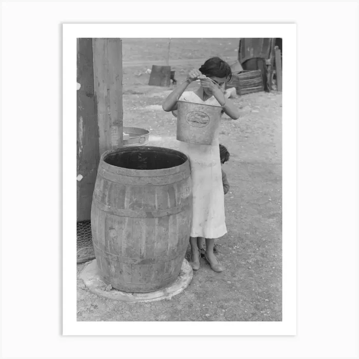 Untitled Photo, Possibly Related To San Antonio,The Mexican Section, Water Supply Of Mexican Family Living On The Art Print by Fy! Classic Art Prints and Posters