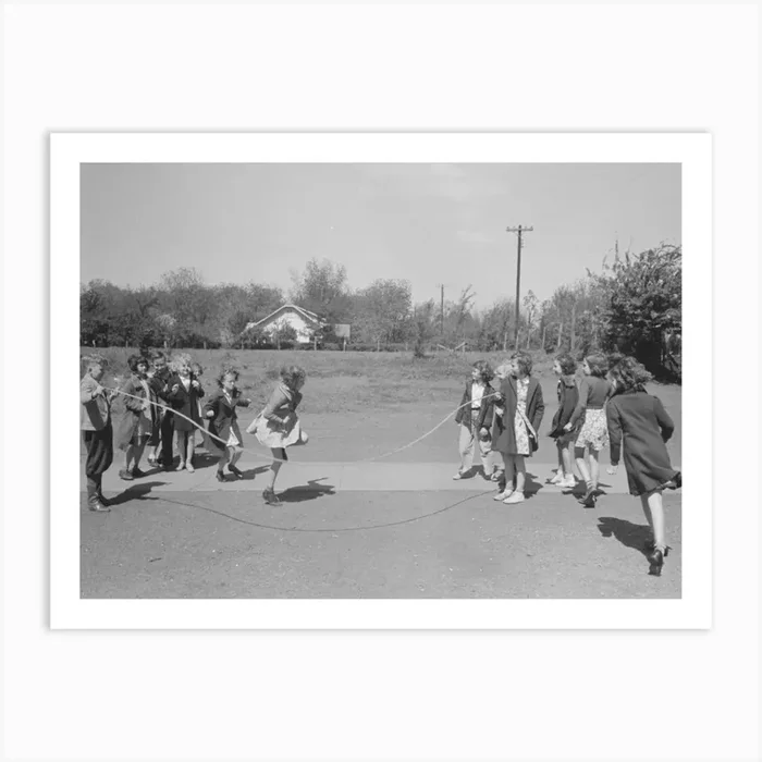 Untitled Photo, Possibly Related To Schoolchildren Jumping Rope, San Augustine, Texas By Russell Le Art Print by Fy! Classic Art Prints and Posters