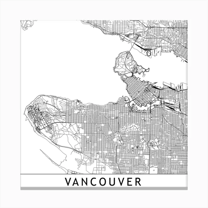 Vancouver Map Canvas Print by multipliCITY