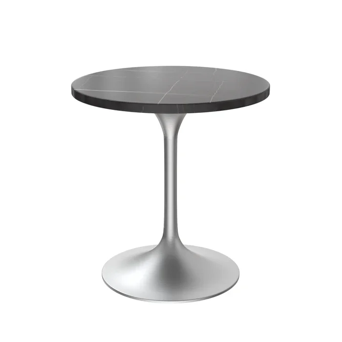 Vera 27 ” Round Dining Table – Brushed Chrome Base