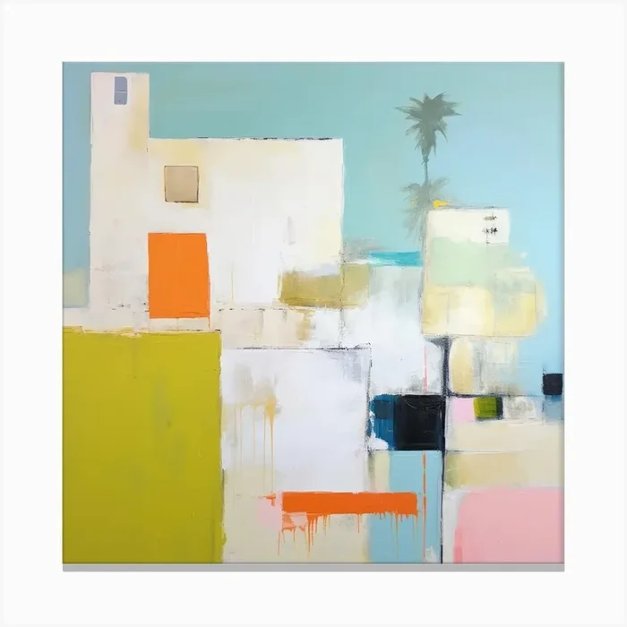 Vibrant Minimalistic House 6 Canvas Print by Irena Orlov