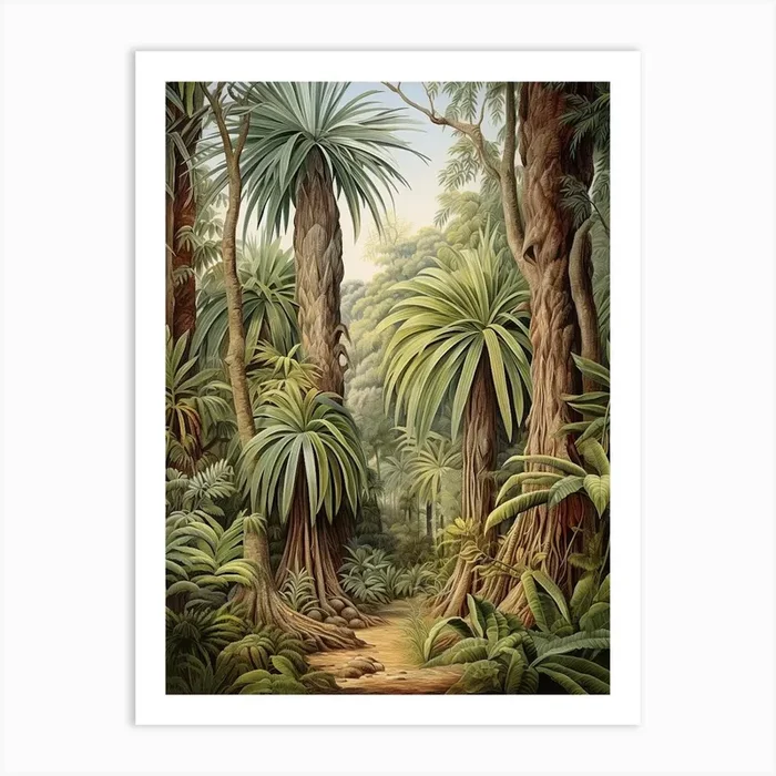 Vintage Jungle Botanical Illustration Pandanus 1 Art Print by Tropic of Eden