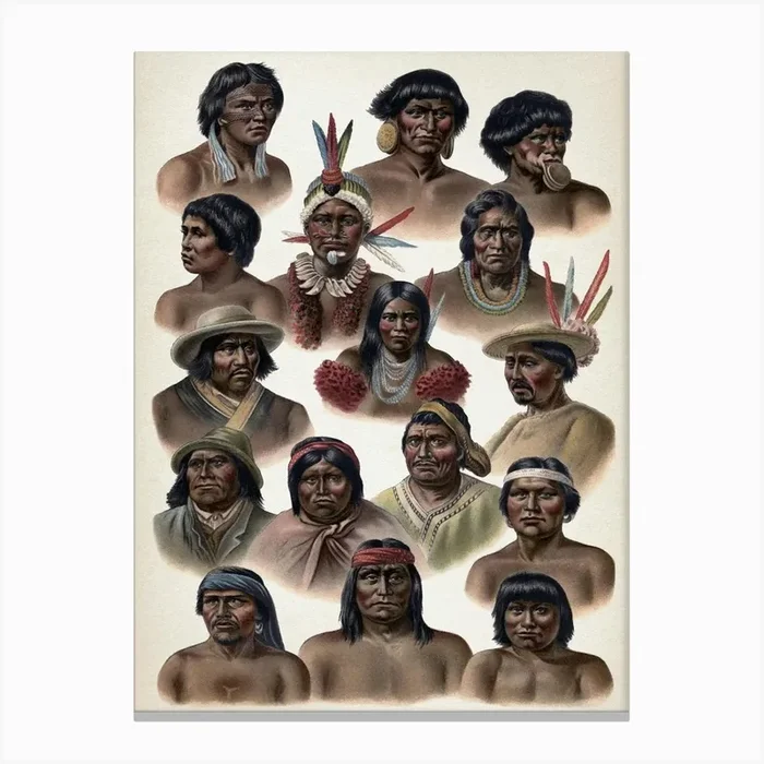 Vintage Meyers 11 Völker Amerikanisch 2 Canvas Print by Vintage Print Collection