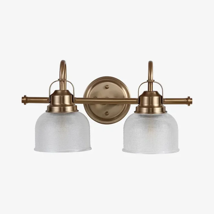 Virginia 2-Light LED Vanity Light – Brass Gold – Metal / Glass by JONATHAN Y