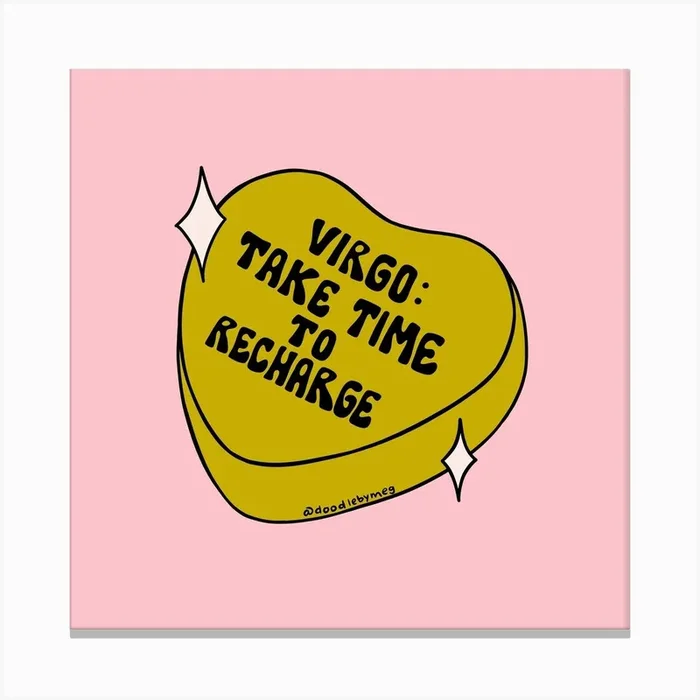 Virgo Conversation Heart Canvas Print by Doodle By Meg