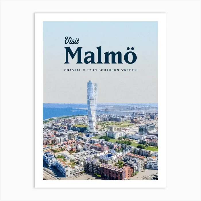 Visit Malmo Coastal City In Southern Oslo Art PrintMC by Mercury Club