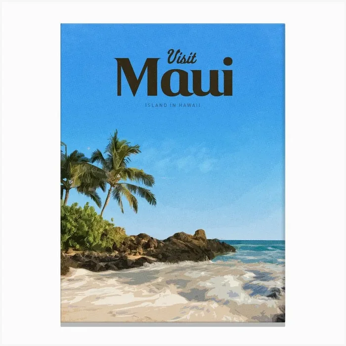 Visit Maui Canvas PrintMC by Mercury Club