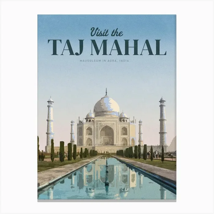 Visit The Taj Mahal Canvas PrintMC by Mercury Club