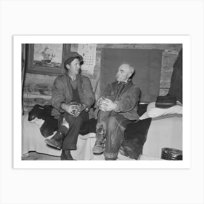 Visiting Farmers At The O Brien Homesteading Shack On Farm Near Williston, North Dakota By Russell Lee Art Print by Fy! Classic Art Prints and Posters