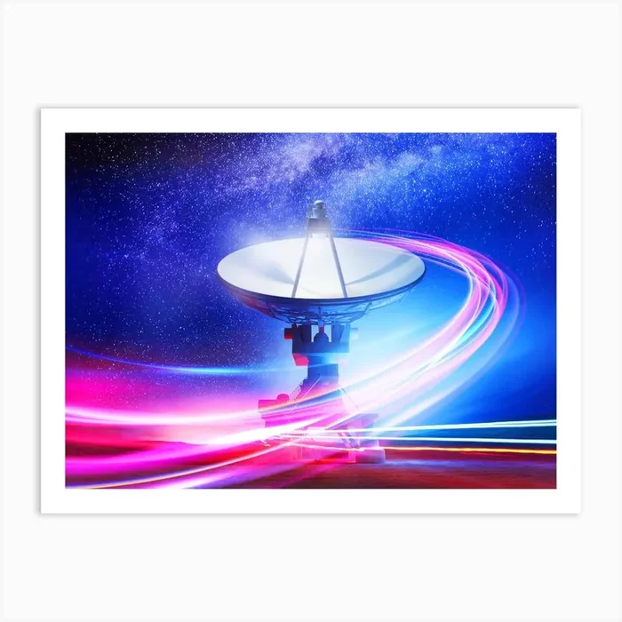 VLA Radio Telescope: Neon light — space poster, space art, photo poster, NASA poster, neon poster, synthwave poster Art Print by Synthwave1950