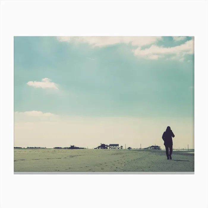 Walking On The Beach Canvas Print by Florian Schleinig