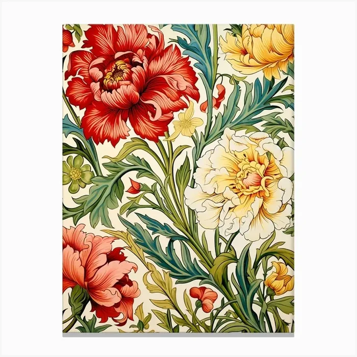 Wallpaper Floral Pattern 8 Canvas PrintS by Shadesigns